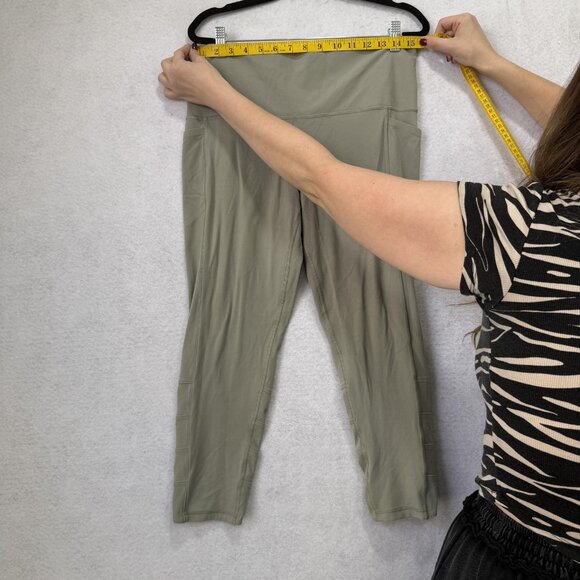 Athleta Pants Womens 1X Green Salutation Stash Pocket II Cinch 7/8 Leggings - Picture 8 of 13